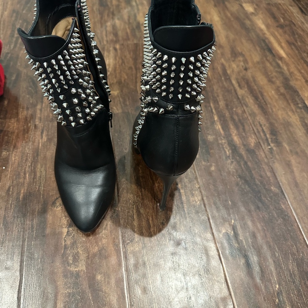 Christian Louboutin Black Spiked Heeled Boots
